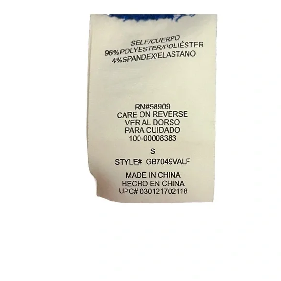 GB Royal Blue Sleeveless Pleated Dress w Gold Zipper - Picture 9 of 10